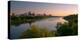 Sunrise over South Saskatchewan River and Saskatoon Skyline, Saskatchewan, Canada-null-Premier Image Canvas