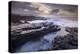 Sunrise over the dramatic rocky coastline of Porthcawl in winter, South Wales-Adam Burton-Premier Image Canvas