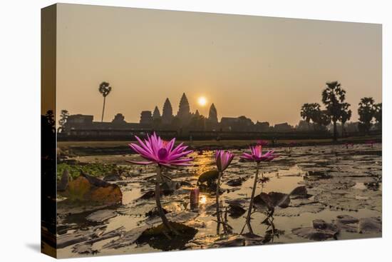 Sunrise over the West Entrance to Angkor Wat, Angkor, Siem Reap, Cambodia-Michael Nolan-Premier Image Canvas