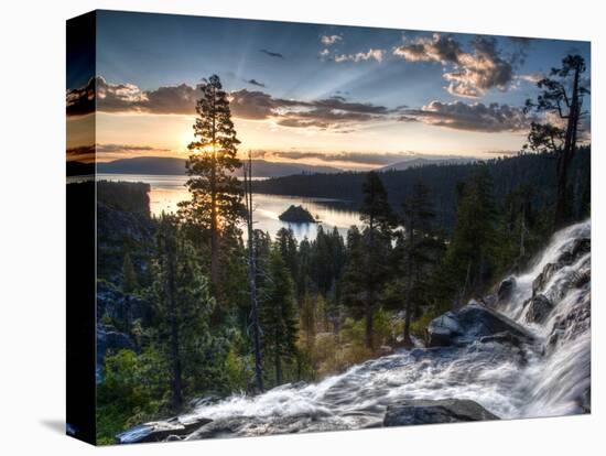 Sunrise Reflecting Off the Waters of Emerald Bay and Eagle Falls, South Lake Tahoe, Ca-Brad Beck-Premier Image Canvas