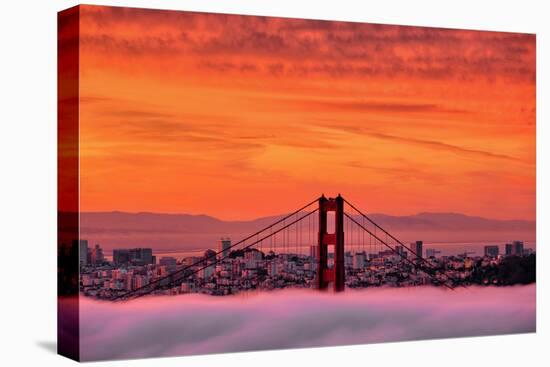 Sunrise Sky Over San Francisco and Golden Gate Bridge-Vincent James-Premier Image Canvas