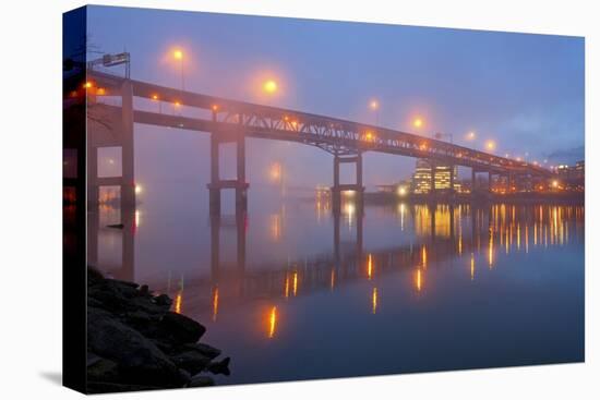 Sunrise thru Morning Fog along Willamitte River and Marquam Bridge,Portland, Oregon.-Craig Tuttle-Premier Image Canvas