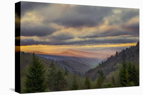 Sunrise view of Oconaluftee Valley, Great Smoky Mountains National Park, North Carolina-Adam Jones-Premier Image Canvas
