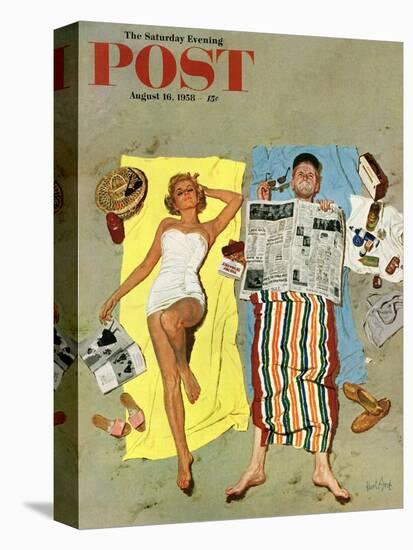 "Sunscreen?" Saturday Evening Post Cover, August 16, 1958-Kurt Ard-Premier Image Canvas