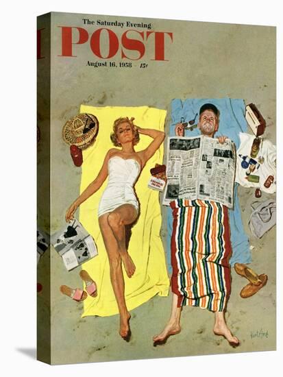 "Sunscreen?" Saturday Evening Post Cover, August 16, 1958-Kurt Ard-Premier Image Canvas