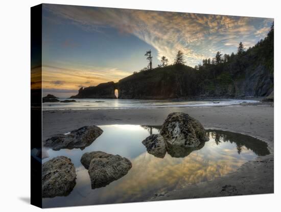 Sunset and Cloud Reflections, Olympic National Park, Washington, USA-Tom Norring-Premier Image Canvas