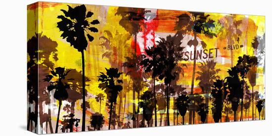 Sunset and Palms 2-Sven Pfrommer-Stretched Canvas
