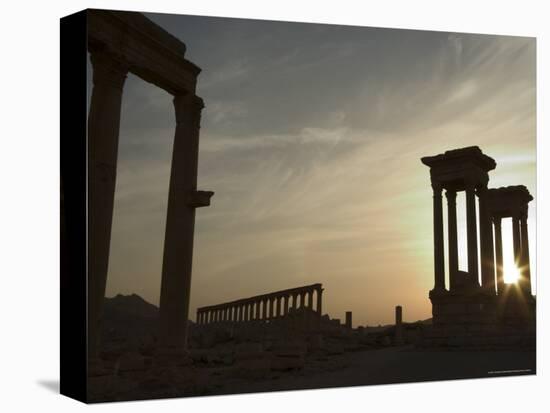 Sunset, Archaelogical Ruins, Palmyra, Unesco World Heritage Site, Syria, Middle East-Christian Kober-Premier Image Canvas