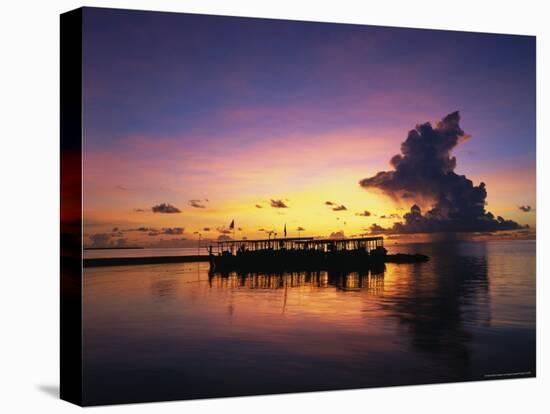 Sunset, Ari Atoll, White Sands Island and Resort-Angelo Cavalli-Premier Image Canvas