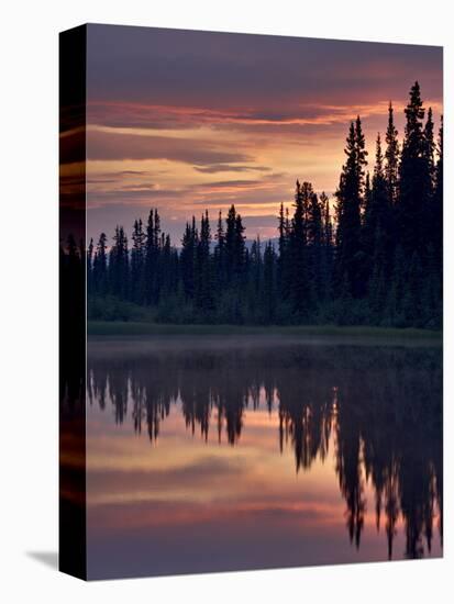 Sunset at An Unnamed Lake Near Salmo Lake, Alaska Highway, Yukon Territory, Canada, North America-James Hager-Premier Image Canvas