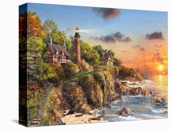 Sunset at Craggy Point-Dominic Davison-Stretched Canvas