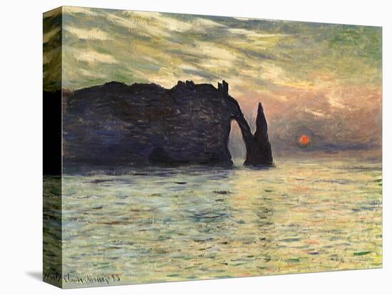Sunset at Etretat, 1883-Claude Monet-Premier Image Canvas