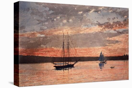 Sunset at Gloucester, 1880 (W/C & Graphite on Wove Paper)-Winslow Homer-Premier Image Canvas