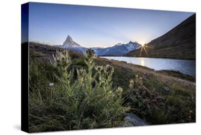 Sunset At Lake Stellisee With The Matterhorn In The Background Swiss Alps Photographic Print Roberto Moiola Art Com