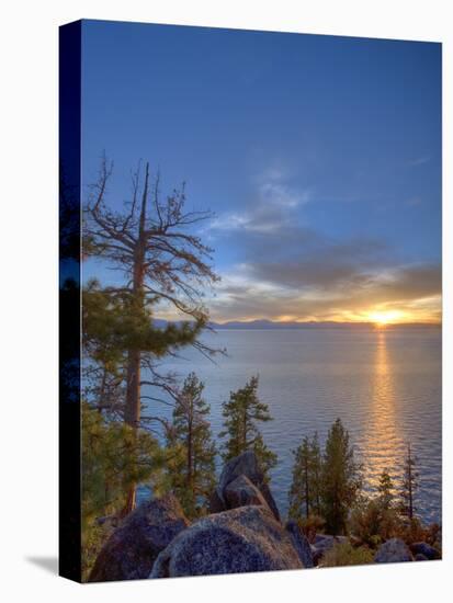 Sunset at Logan Shoals on the East Side of Lake Tahoe, Nevada, USA-Tom Norring-Premier Image Canvas