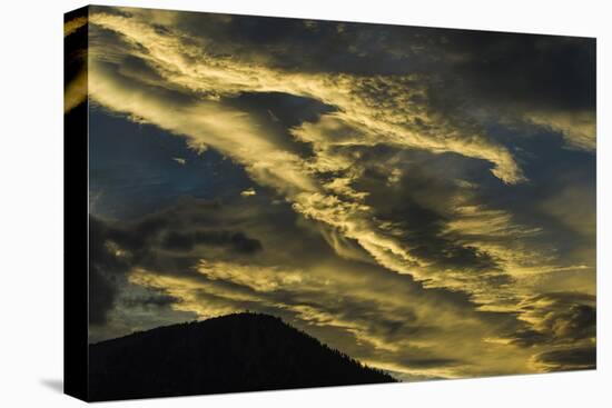 Sunset at Mammoth Lakes California and Wispy, Wind Blown Clouds-Michael Qualls-Premier Image Canvas