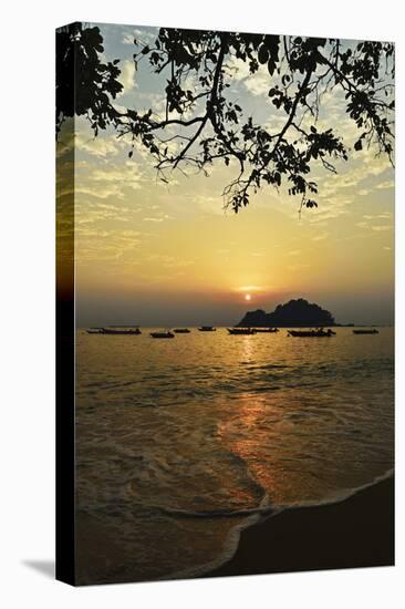 Sunset at Nipah Bay and Coral Island, Pulau Pangkor (Pangkor Island), Perak, Malaysia, Asia-Jochen Schlenker-Premier Image Canvas