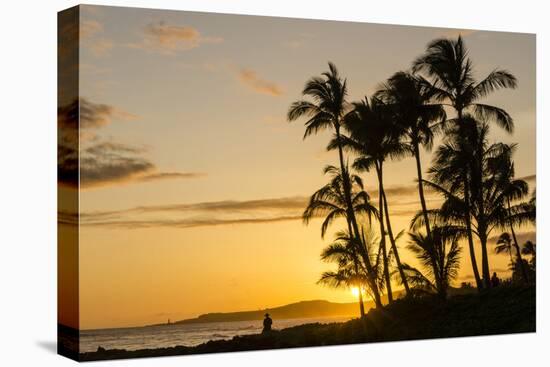 Sunset at Poipu Beach, Kauai, Hawaii-Michael DeFreitas-Premier Image Canvas