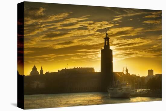 Sunset behind Stadshuset Bell Tower in Stockholm-Jon Hicks-Premier Image Canvas