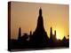 Sunset Behind Temple of Dawn on Chao Phraya River, Thailand-Merrill Images-Premier Image Canvas