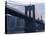 Sunset Behind the Brooklyn Bridge and Manhattan on a Humid Summer Evening-John Nordell-Premier Image Canvas