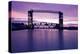 Sunset, Bridge and Two Lighthouses-benkrut-Premier Image Canvas