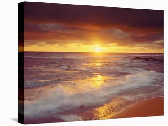 Sunset Cliffs Beach on the Pacific Ocean at Sunset, San Diego, California, USA-Christopher Talbot Frank-Stretched Canvas