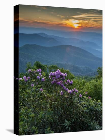 Sunset, Cowee Mountain Landscape, Blue Ridge Parkway, North Carolina-Howie Garber-Premier Image Canvas