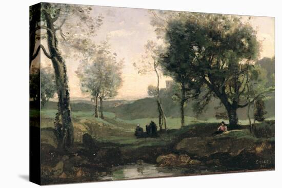 Sunset: Figures under Trees-Jean-Baptiste-Camille Corot-Premier Image Canvas