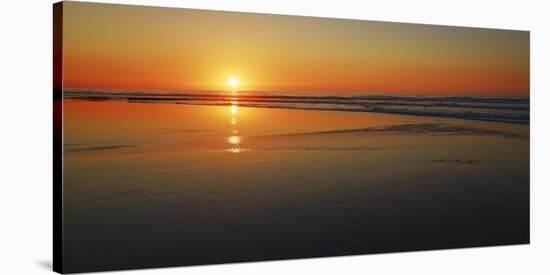 Sunset impression, Taranaki, New Zealand-Frank Krahmer-Stretched Canvas