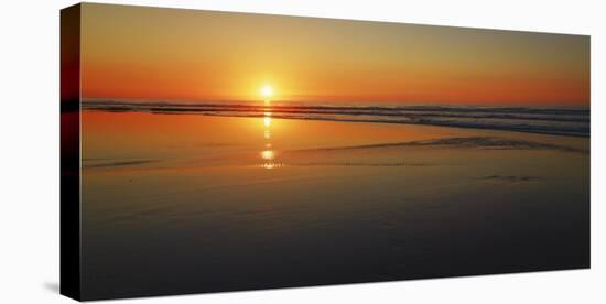 Sunset impression, Taranaki, New Zealand-Frank Krahmer-Stretched Canvas