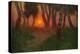 Sunset in a Wooded Landscape (Oil on Panel)-Adrian Scott Stokes-Premier Image Canvas