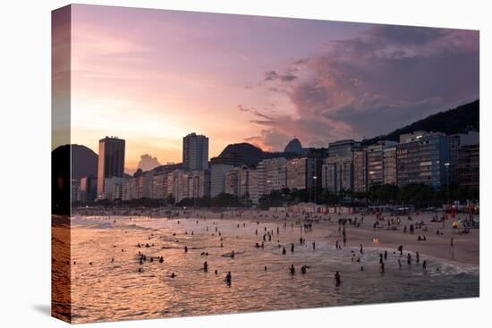 Sunset in Copacabana Beach-dabldy-Premier Image Canvas