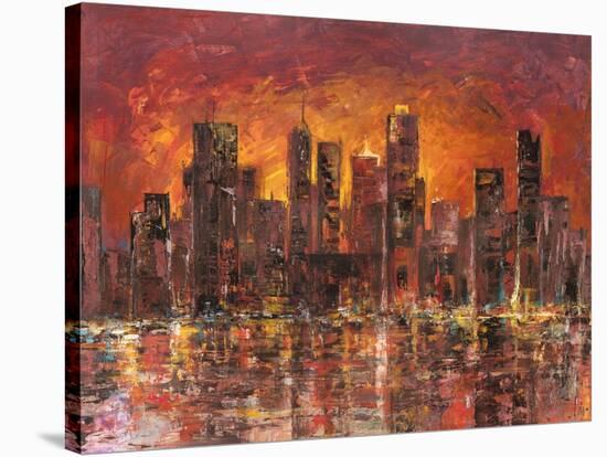 Sunset in New York-Luigi Florio-Stretched Canvas