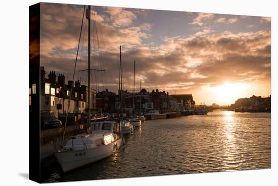 Sunset in the Harbour at Weymouth, Dorset England UK-Tracey Whitefoot-Premier Image Canvas