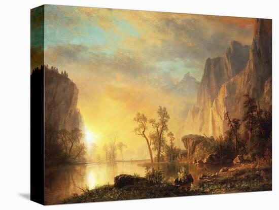 Sunset in the Rockies-Albert Bierstadt-Premier Image Canvas