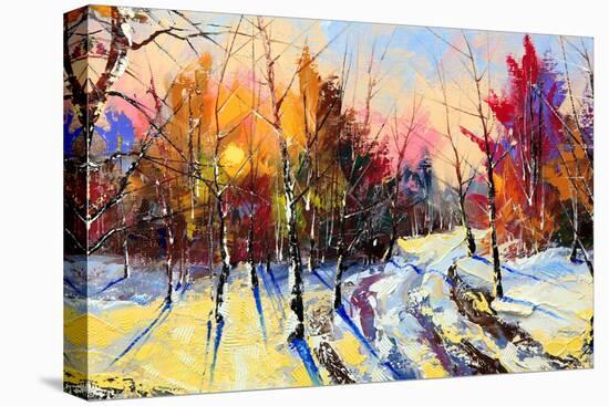 Sunset In Winter Wood-balaikin2009-Stretched Canvas