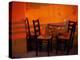 Sunset Light on Cafe Tables, Athens, Greece-Walter Bibikow-Premier Image Canvas