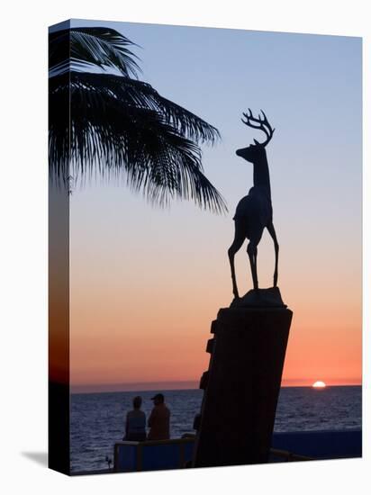 Sunset Near the Deer Monument at the Olas Altas, Mazatlan, Mexico-Charles Sleicher-Premier Image Canvas