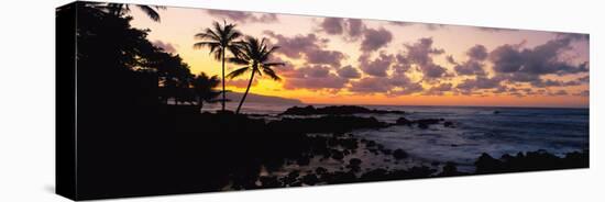 Sunset North Shore, Oahu, Hawaii-null-Stretched Canvas