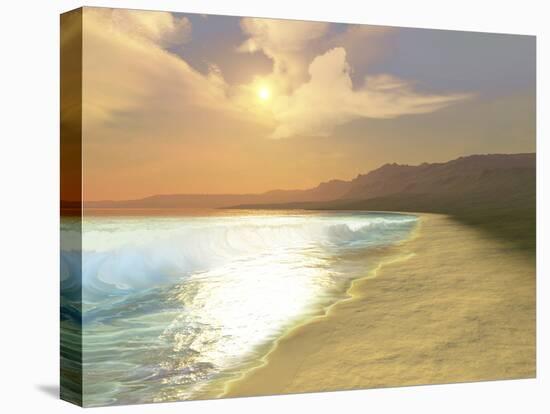 Sunset On a Quiet Peaceful Beach with Gorgeous Water-Stocktrek Images-Premier Image Canvas