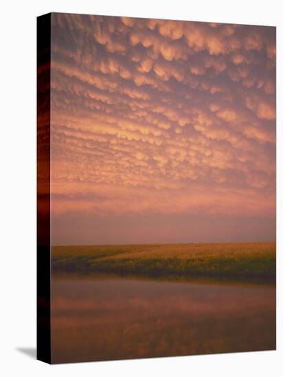 Sunset on pond, Geary County, Kansas, USA-Charles Gurche-Premier Image Canvas