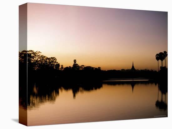 Sunset on Royal Lake, Yangon (Rangoon), Myanmar (Burma)-Upperhall-Premier Image Canvas