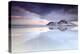 Sunset on Skagsanden Beach Surrounded by Snow Covered Mountains Reflected in the Cold Sea-Roberto Moiola-Premier Image Canvas