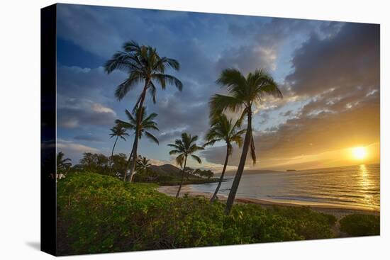 Sunset on Southern Maui Beach with Palm Trees-Terry Eggers-Premier Image Canvas