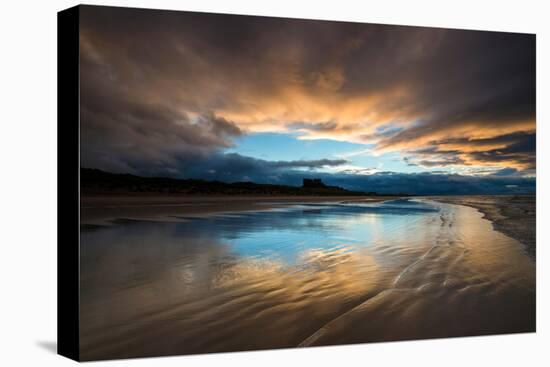 Sunset on the Beach at Bamburgh, Northumberland England UK-Tracey Whitefoot-Premier Image Canvas