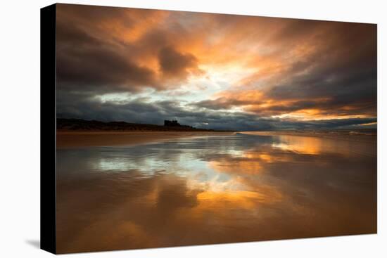 Sunset on the Beach at Bamburgh, Northumberland England UK-Tracey Whitefoot-Premier Image Canvas