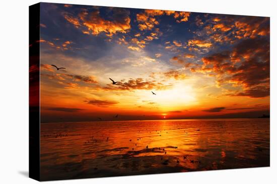 Sunset on the Beach with Beautiful Sky-Songchai W-Premier Image Canvas