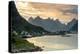 Sunset on the Fishing Village Surrounded by Rocky Peaks and Sea, Reine, Nordland County-Roberto Moiola-Premier Image Canvas