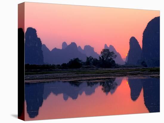 Sunset on the Karst Hills and Li River, China-Keren Su-Premier Image Canvas